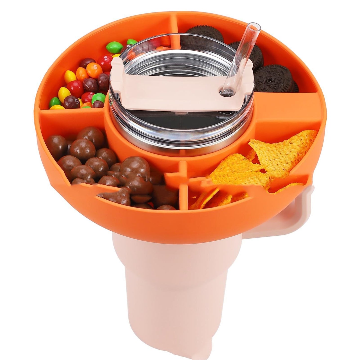 Circular Snack and Drink Holder - Eco-Friendly Multi-Compartment Organizer