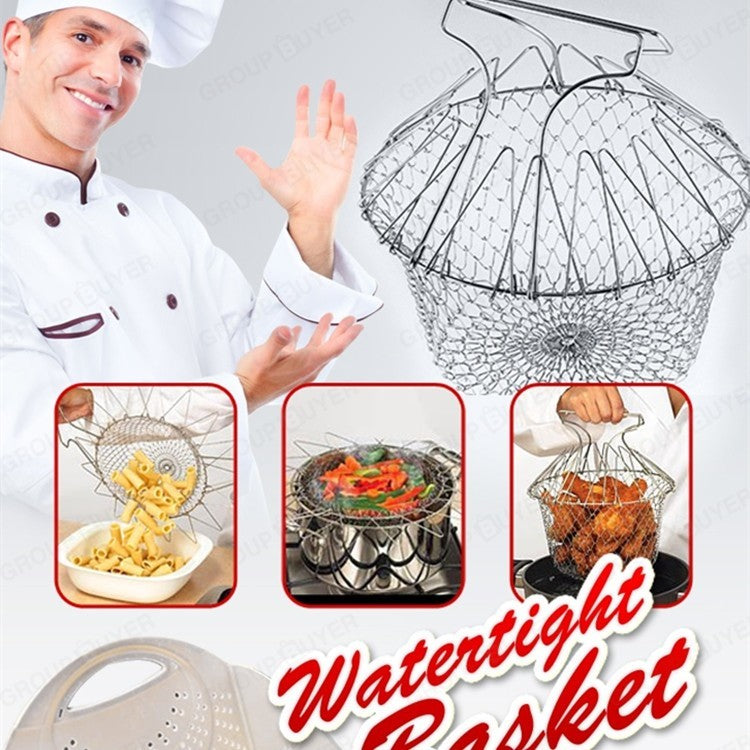 Collapsible Stainless Steel Cooking Basket - Eco-Friendly Kitchen Tool