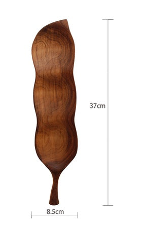 Eco-Friendly Leaf-Shaped Wooden Serving Tray for Sustainable Dining