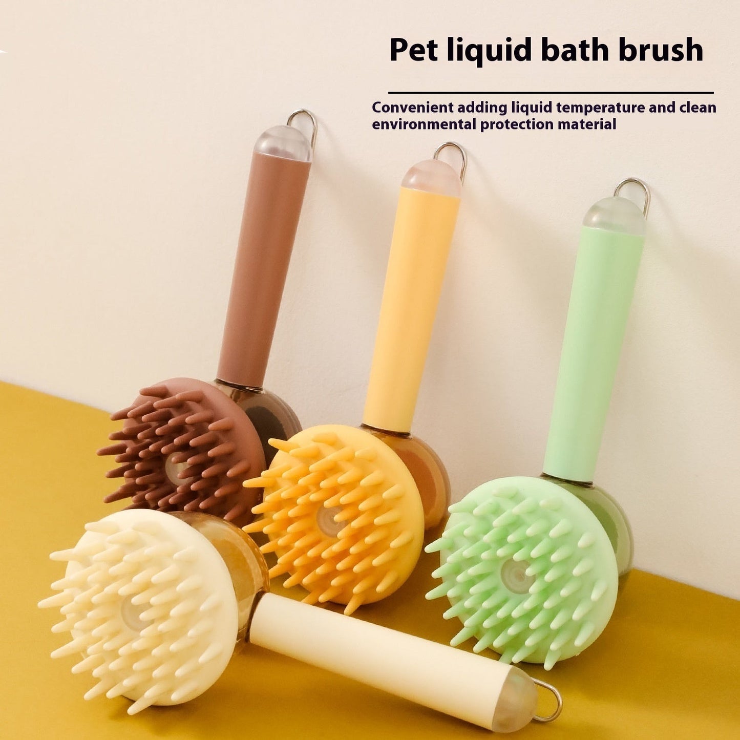 Eco-Friendly Pet Bath Brush with Silicone Bristles