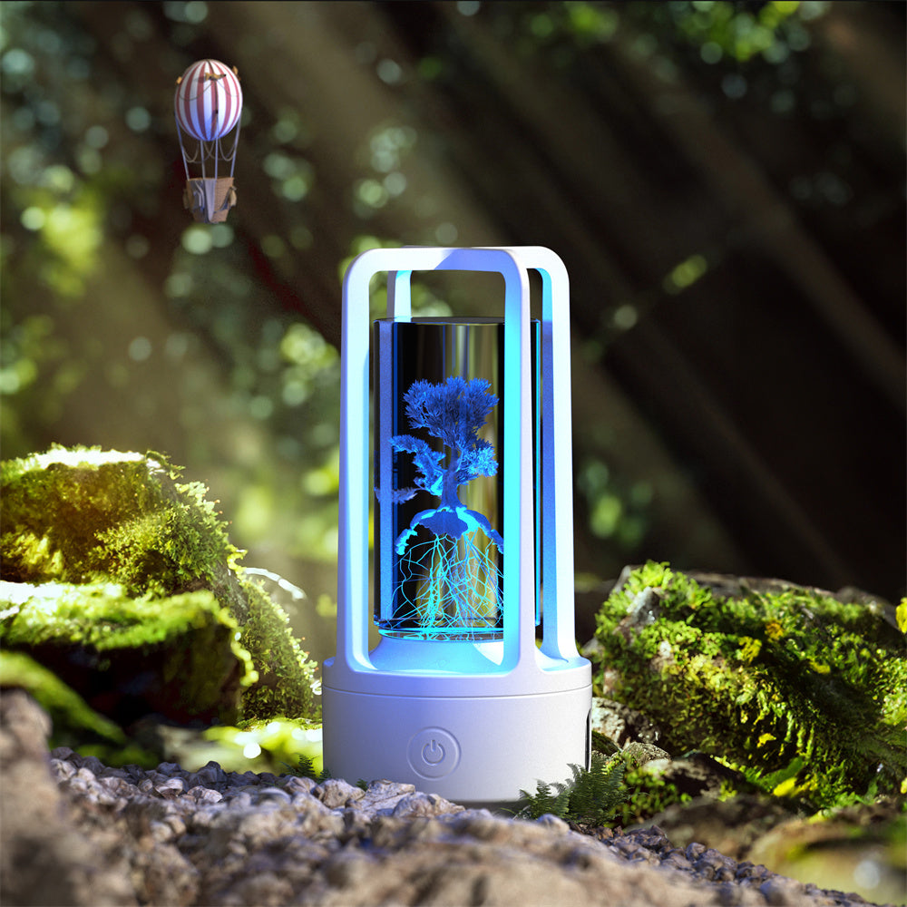 Carved Crystal Lamp - Ambient Decorative Lighting for Wellness