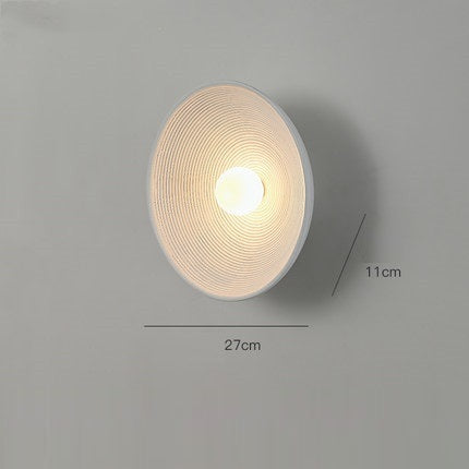 Eco-Friendly Circular Wall Light - Natural Wood Tone