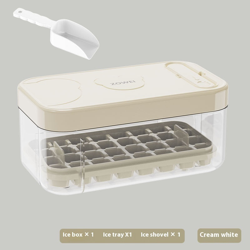 Eco-Friendly Ice Cube Tray and Storage Box Set - Green Lid, Reusable, Sustainable