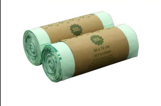 Eco-Friendly Biodegradable Trash Bags - Light Green, 40x43 cm