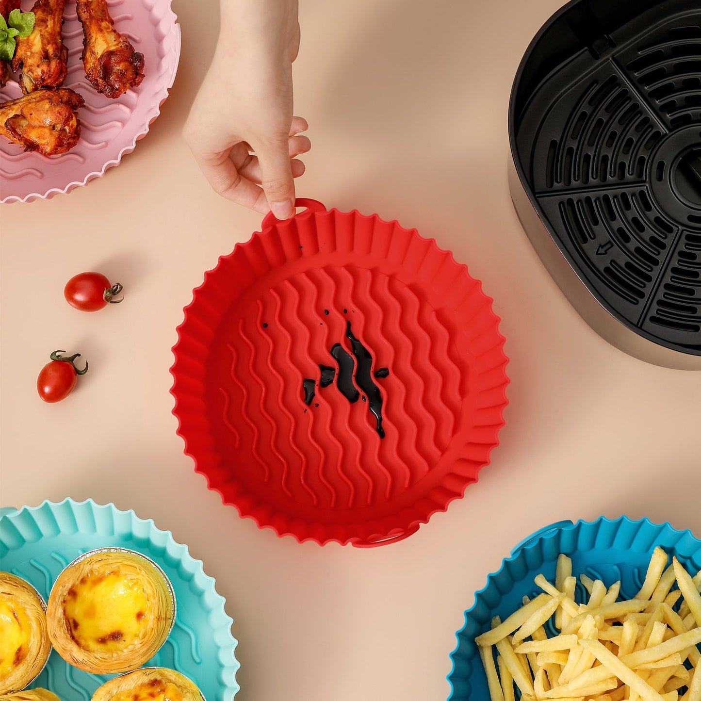 Eco-Friendly Silicone Baking Tray for Air Fryers - Reusable & Durable
