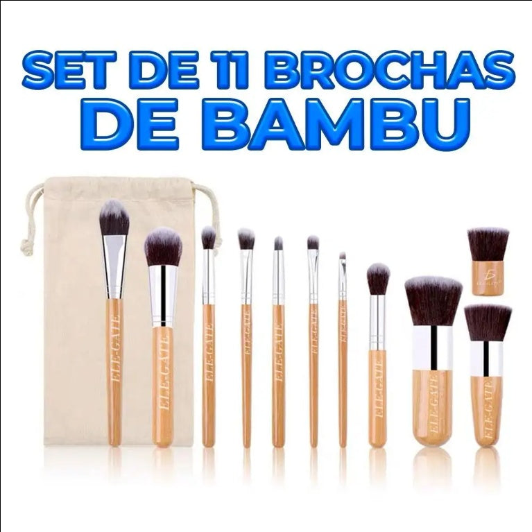 Eco-Friendly Makeup Brush Set with Bamboo Handles