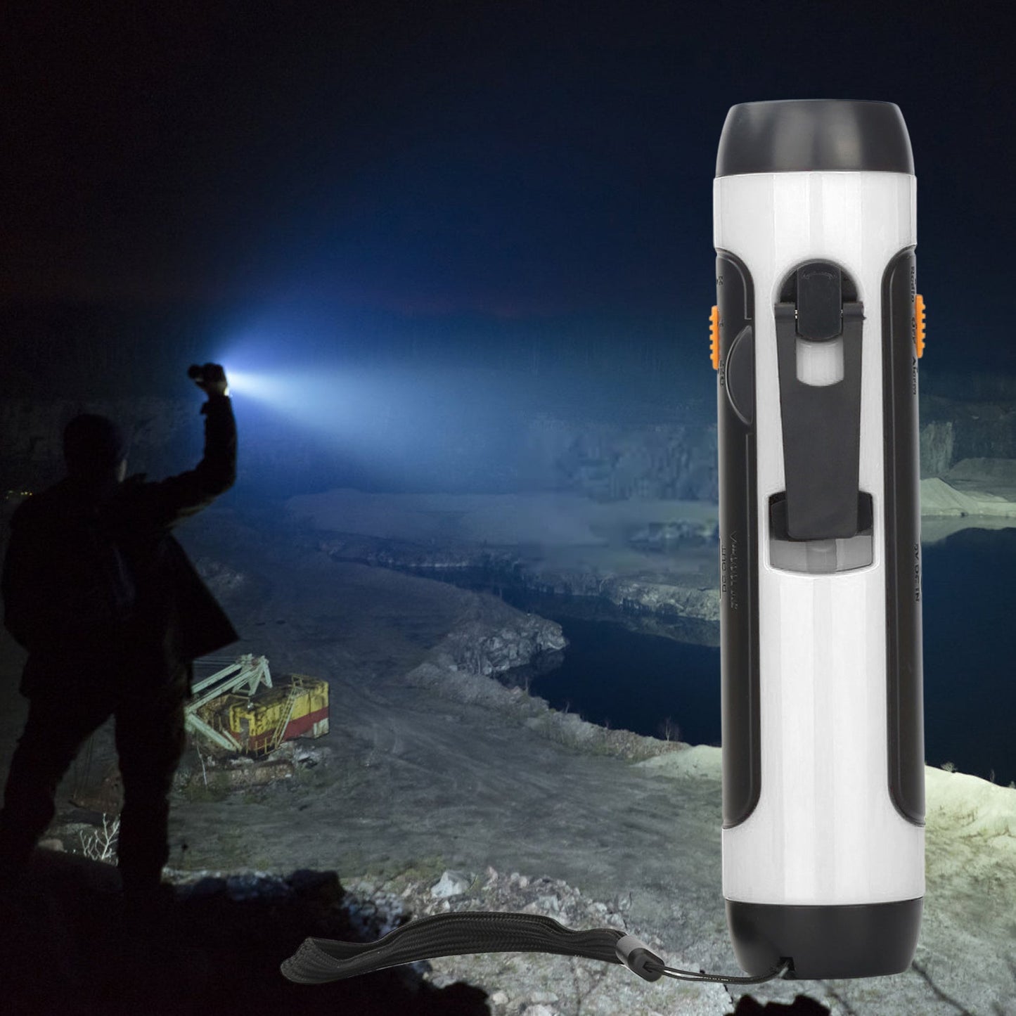 Multifunction Hand Crank Flashlight with Radio and Siren