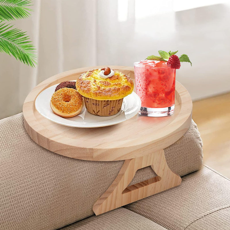 Eco-Friendly Bamboo Sofa Arm Tray - Natural Wood