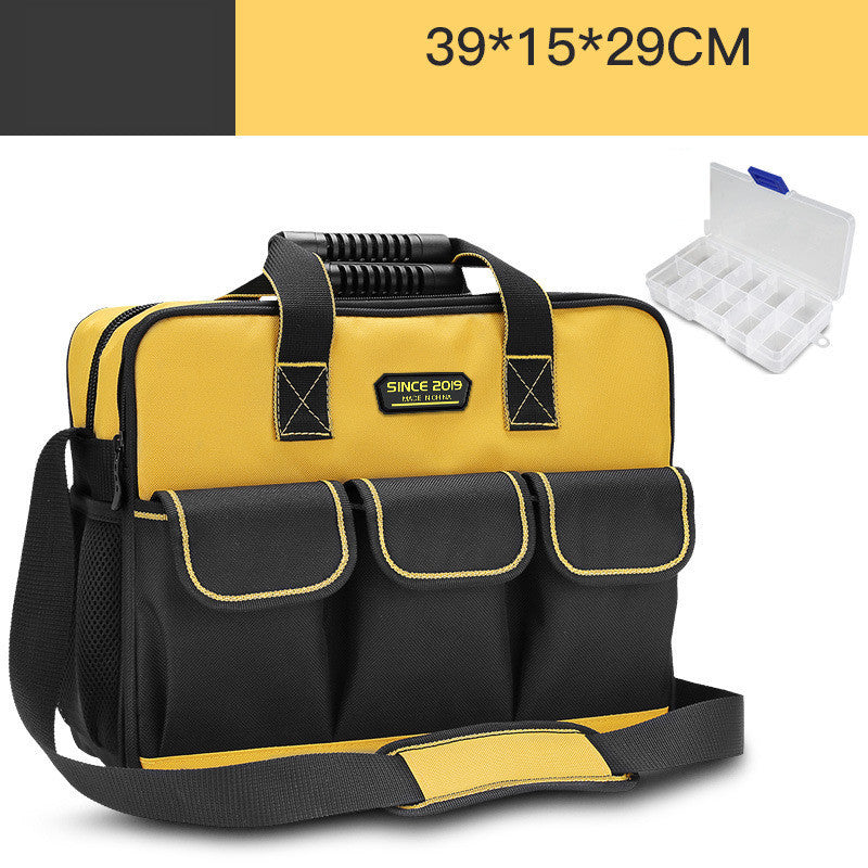 Black and Yellow Durable Tool Bag with Organizer Box