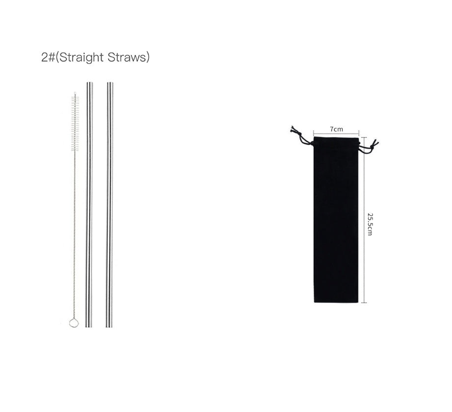 Iridescent Rainbow Stainless Steel Reusable Straws - Eco-Friendly Drinking Solution