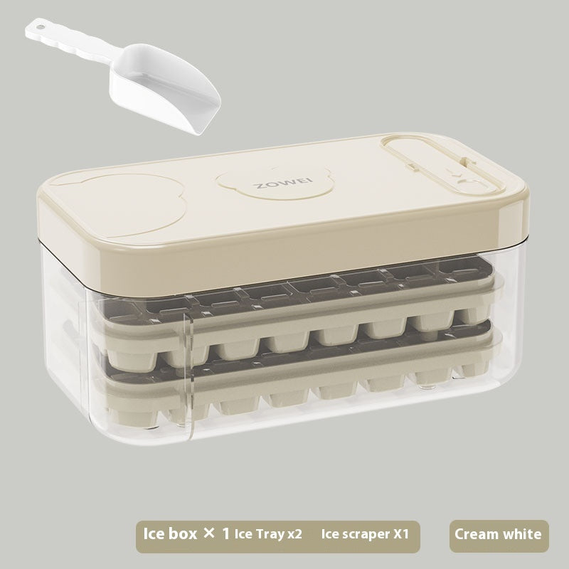 Eco-Friendly Ice Cube Tray and Storage Box Set - Green Lid, Reusable, Sustainable