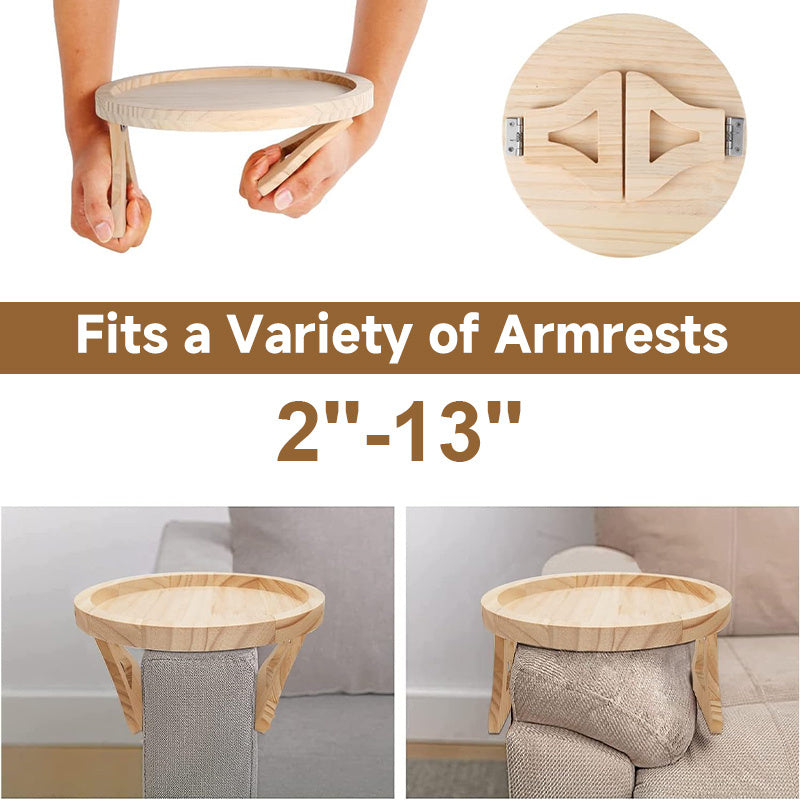 Eco-Friendly Bamboo Sofa Arm Tray - Natural Wood