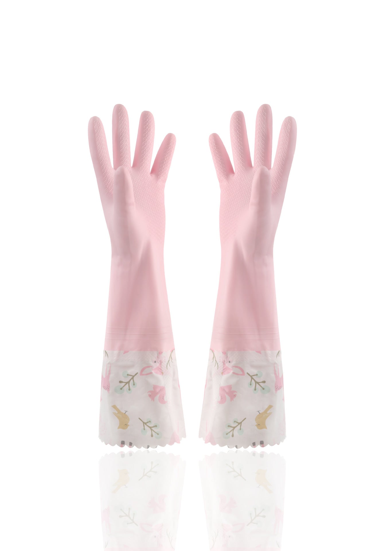 Eco-Friendly Reusable Dishwashing Gloves - Light Green, Durable, Biodegradable