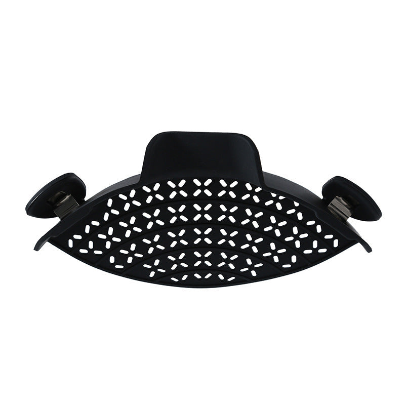 Eco-Friendly Clip-On Pot Strainer - Green Silicone Kitchen Tool