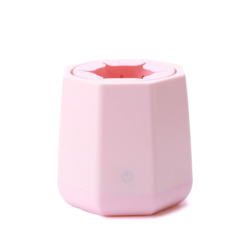 Portable Eco-Friendly Electric Milk Frother - Light Blue with Red Accents