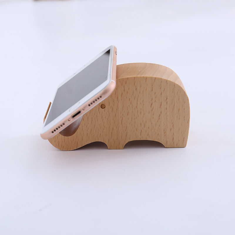 Dinosaur-Shaped Eco-Friendly Wooden Phone Stand