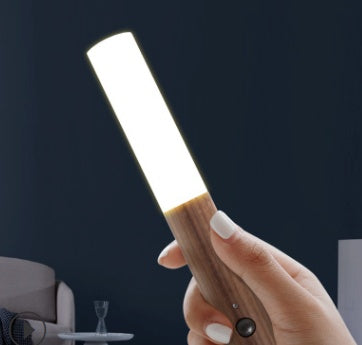 Eco-Friendly Cylindrical LED Wall Light with Wood Finish