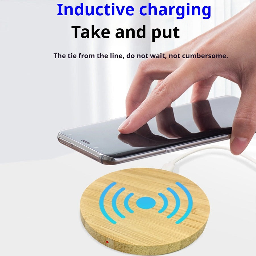 Eco-Friendly Bamboo Wireless Charger - Sustainable Inductive Charging Pad