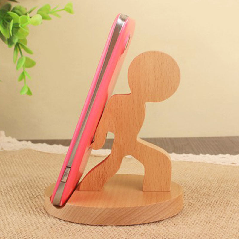 Dinosaur-Shaped Eco-Friendly Wooden Phone Stand