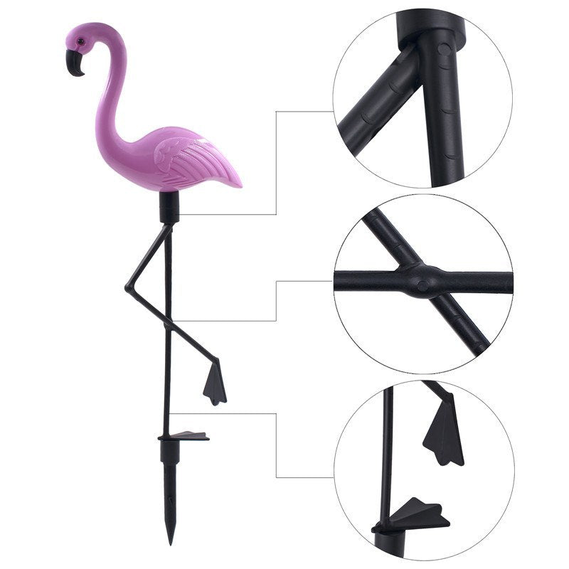 Solar-Powered Pink Flamingo Garden Lights - Eco-Friendly Outdoor Décor