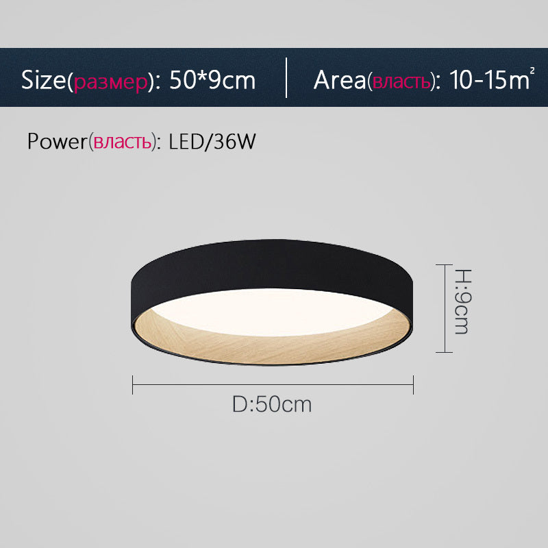 Eco-Friendly Circular Ceiling Light Fixture - Grey & Wood