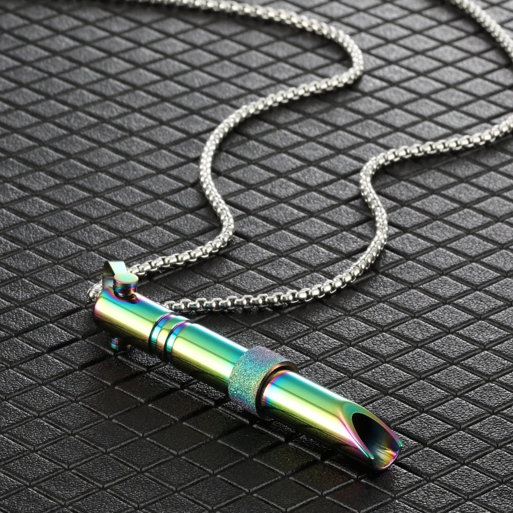 Cylindrical Breathing Whistle for Wellness - Gold, Silver, Black, Multicolor