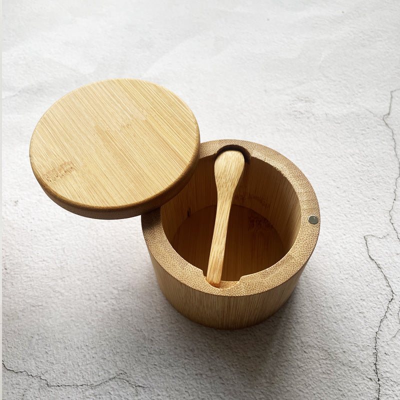 Eco-Friendly Bamboo Spice Box with Dual Compartments