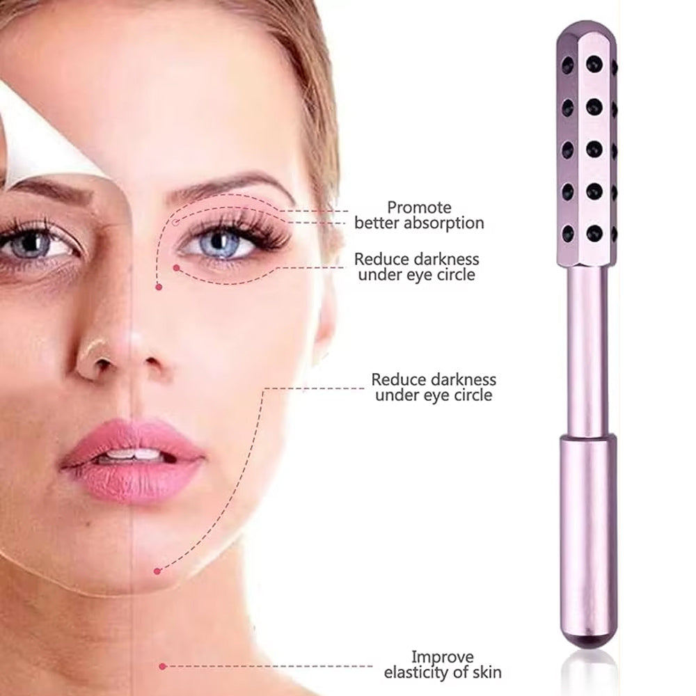 Germanium Beauty Stick Facial Massage Tool - Metallic Pink