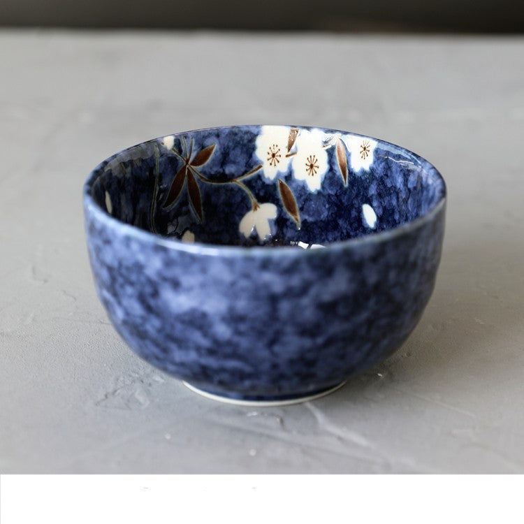 Eco-Friendly Blue Floral Ceramic Bowl - Sustainable & Durable