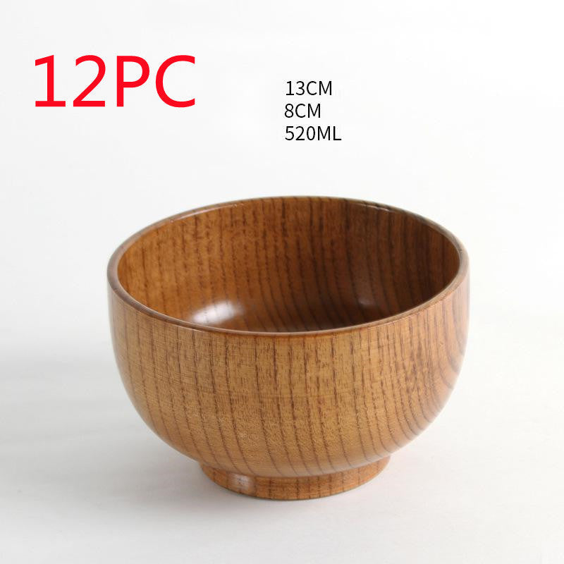 Eco-Friendly Wooden Bowls and Cup Set - Natural, Stackable, Biodegradable