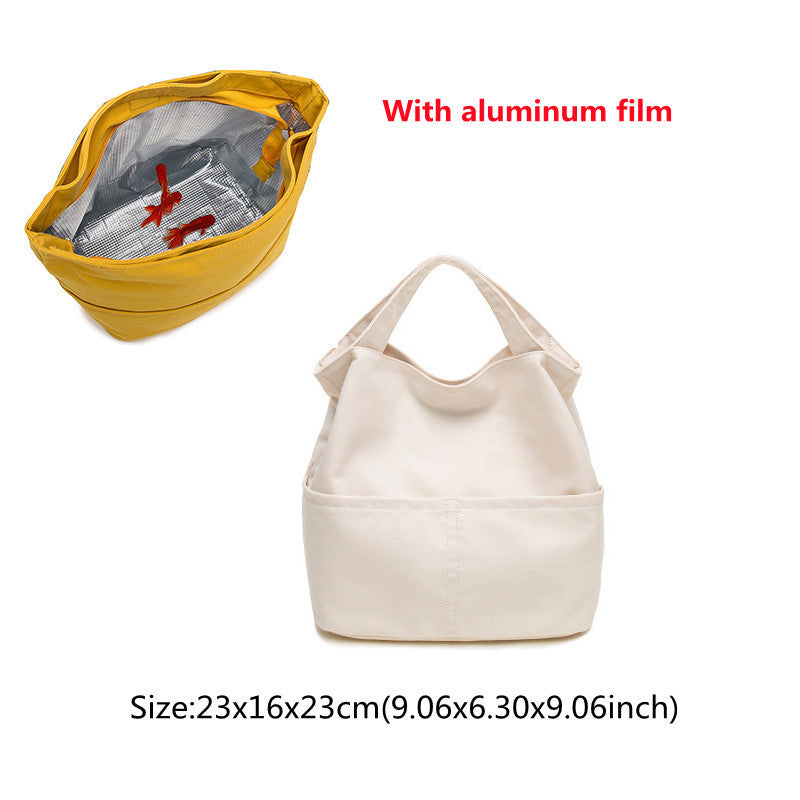 Eco-Friendly Insulated Reusable Lunch Bag - Yellow Rectangular Fabric