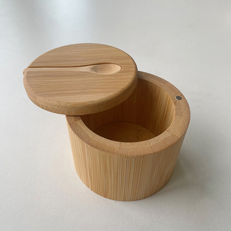 Eco-Friendly Bamboo Spice Box with Dual Compartments