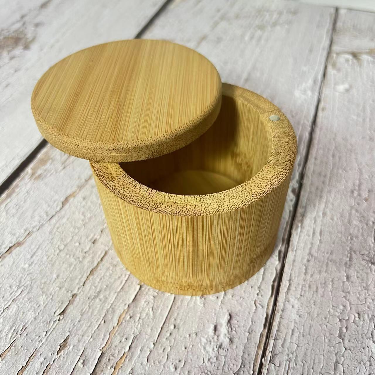 Eco-Friendly Bamboo Spice Box with Dual Compartments