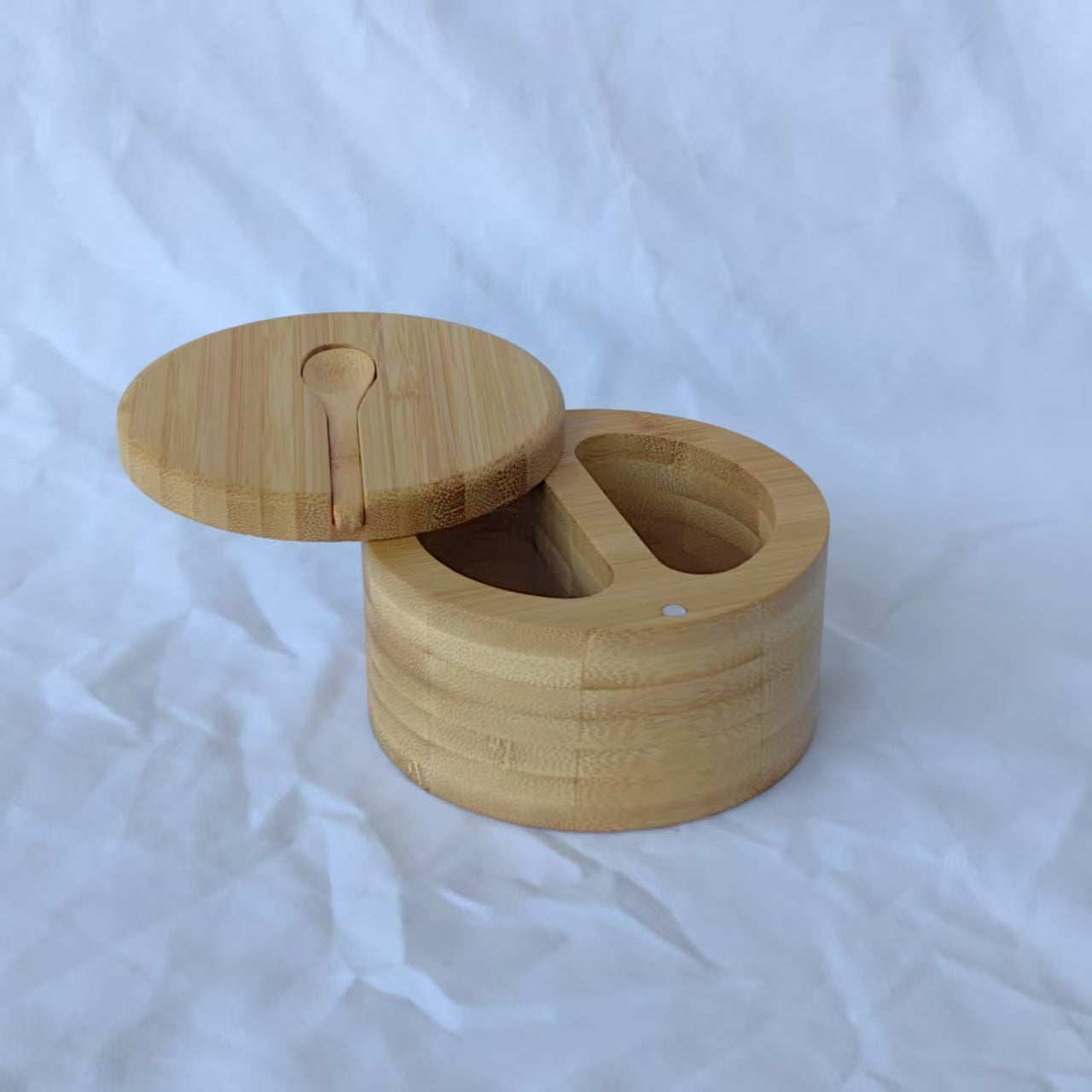 Eco-Friendly Bamboo Spice Box with Dual Compartments