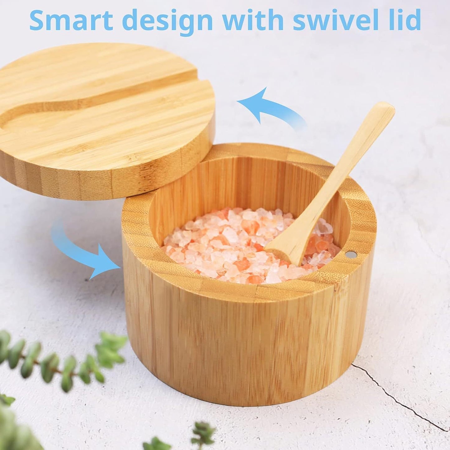 Eco-Friendly Bamboo Spice Box with Dual Compartments