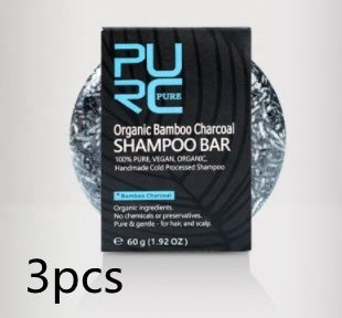 Organic Bamboo Charcoal Shampoo Bar - Plastic-Free, Vegan, Handmade