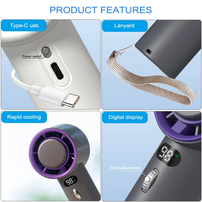 Portable Eco-Friendly Handheld Fan for Personal Cooling