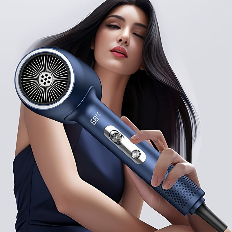 Energy-Efficient Blue Hair Dryer with Digital Display