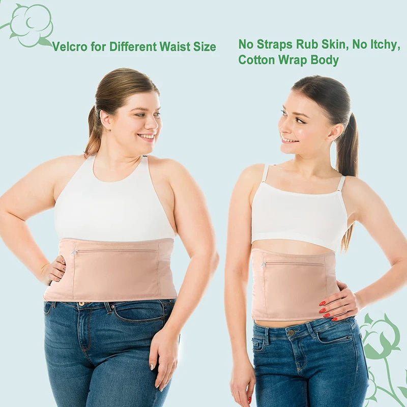 Beige Cotton Waist Wrap with Velcro Closure for Sustainable Living