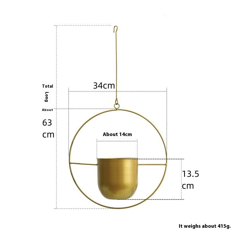 Eco-Friendly Black and Gold Hanging Planters for Indoor Greenery