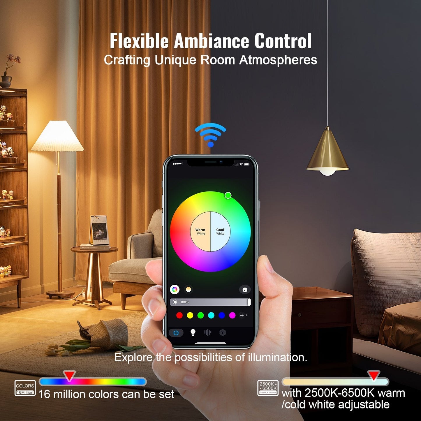 Smart LED Light Bulbs - Multi-Color, Energy-Efficient, App-Controlled