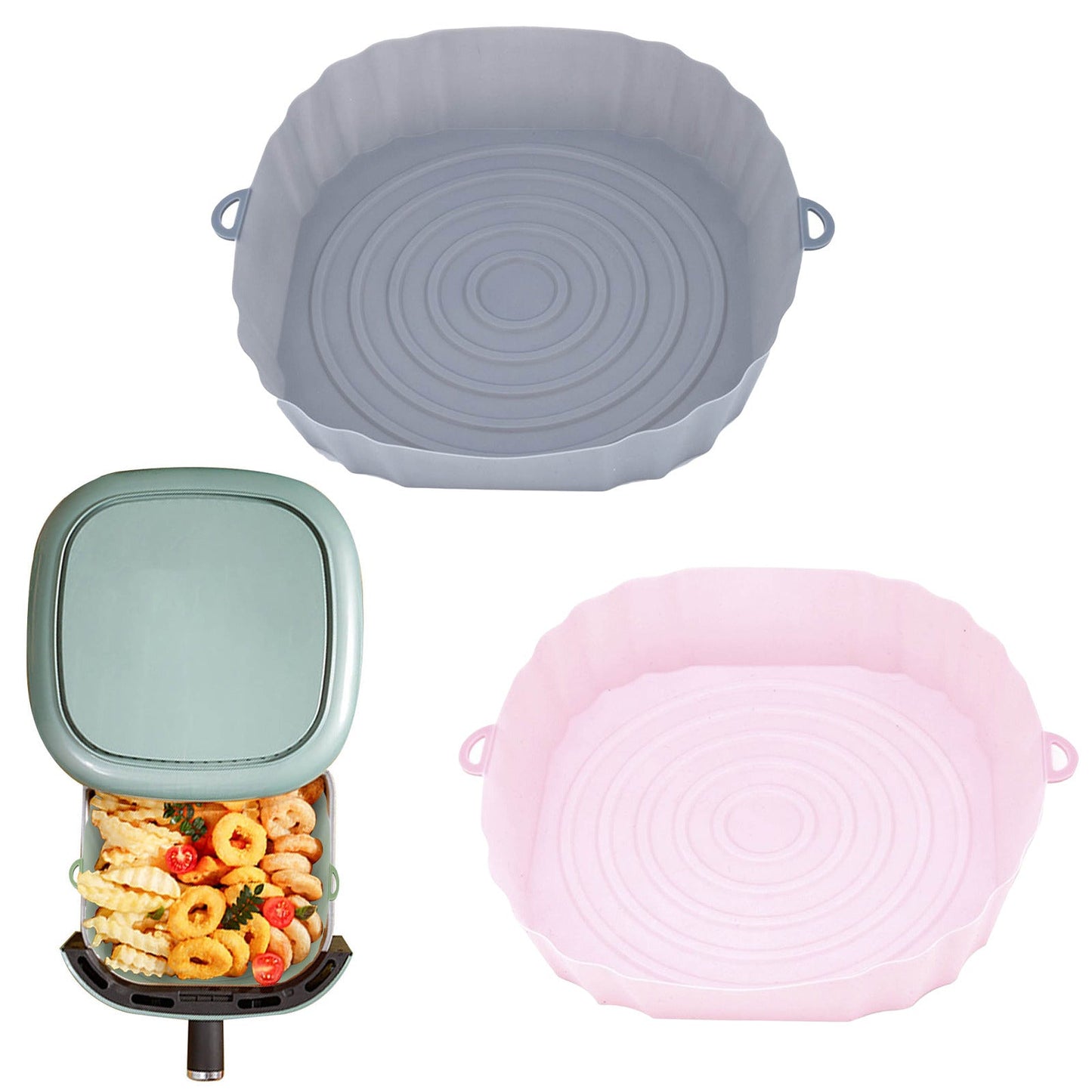 Reusable Silicone Air Fryer Liners - Eco-Friendly, Durable, Easy to Clean