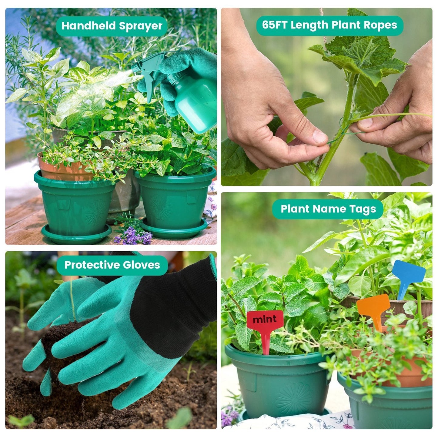 Eco-Friendly Gardening Tool Set with Durable Aluminum Tools and Reusable Bag
