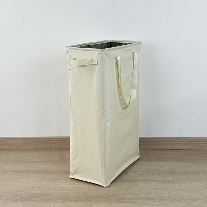 Eco-Friendly Rectangular Laundry Hamper - Beige Canvas for Small Spaces