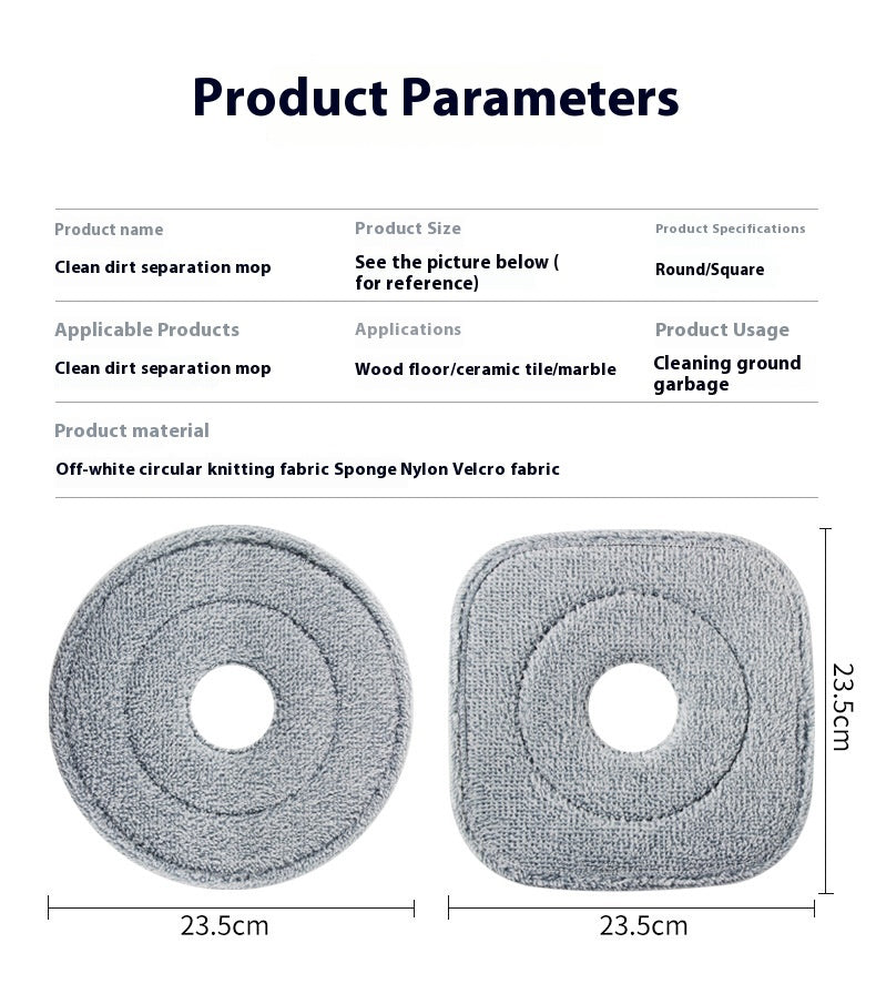 Reusable Gray Microfiber Mop Pads - Eco-Friendly Cleaning Solution