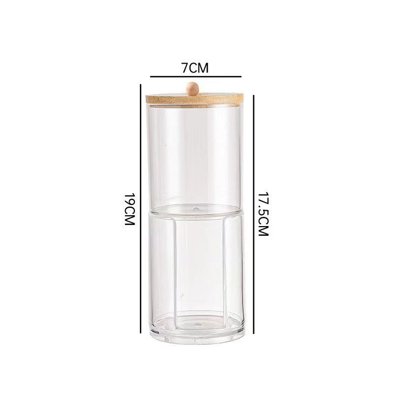 Eco-Friendly Glass Storage Jars with Bamboo Lids for Bathroom Organization