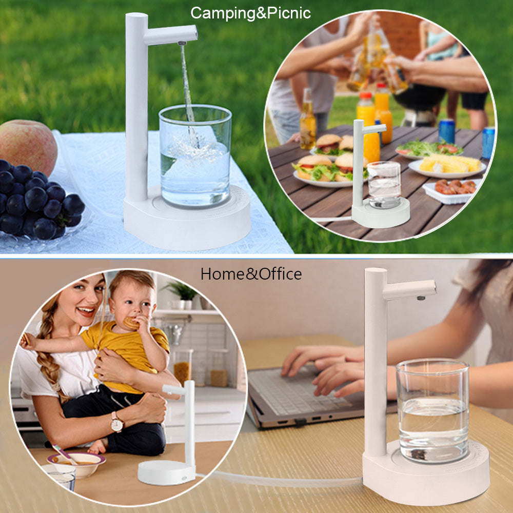 Eco-Friendly Countertop Water Dispenser - Black Cylindrical Design