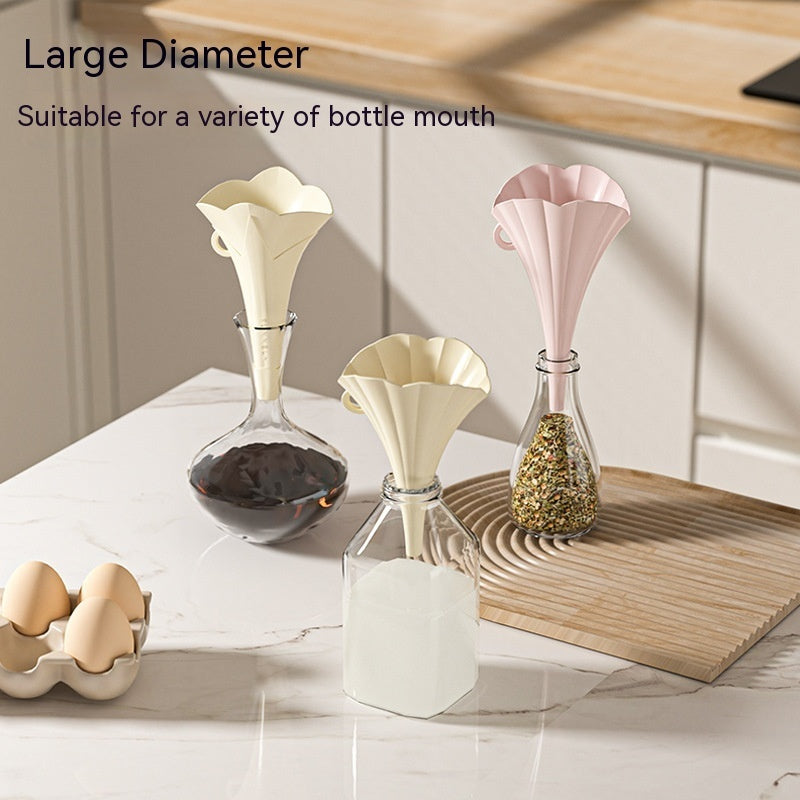 Collapsible Flower-Shaped Silicone Kitchen Funnel - Eco-Friendly & Space-Saving