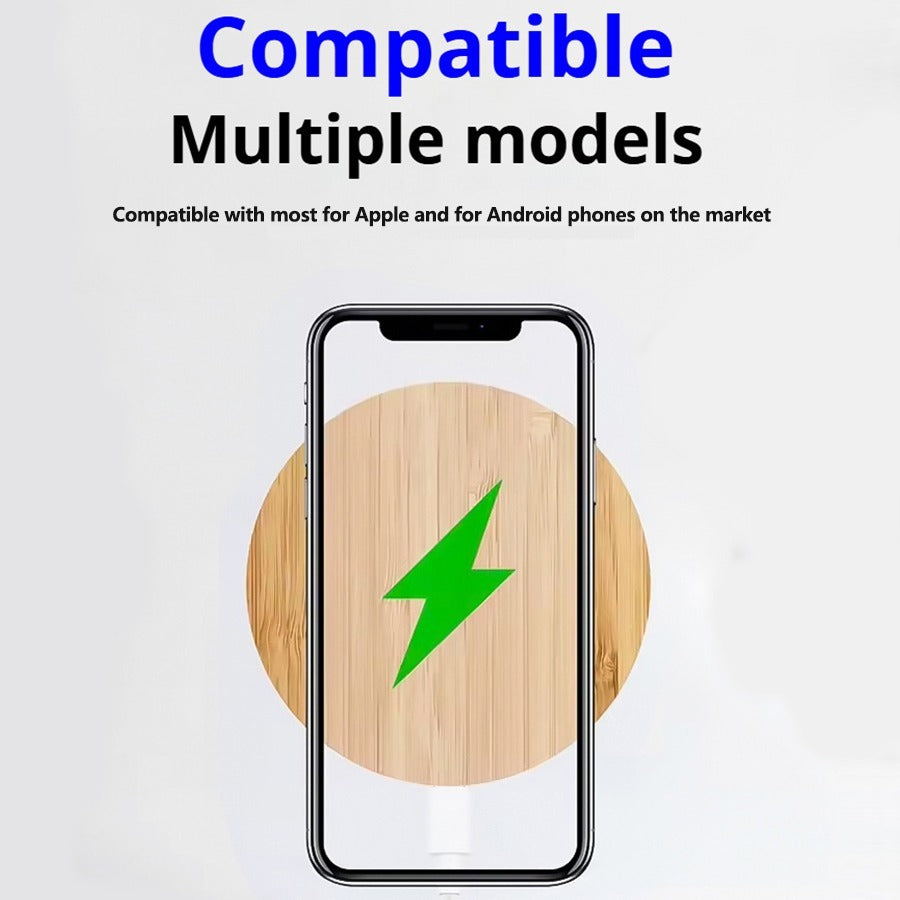 Eco-Friendly Bamboo Wireless Charger - Sustainable Inductive Charging Pad