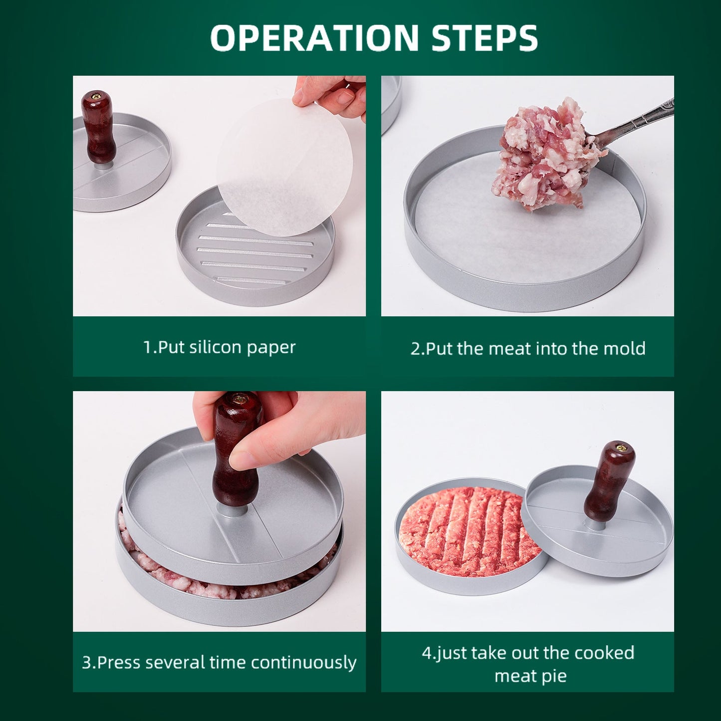 Eco-Friendly Hamburger Meat Press - Durable, Reusable Kitchen Tool
